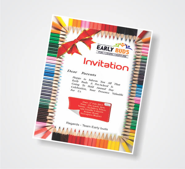 Creative Invitation design of Early Buds